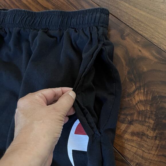 Champion Mens Spellout Logo Athletic Shorts Black Size 2XL - Picture 4 of 10